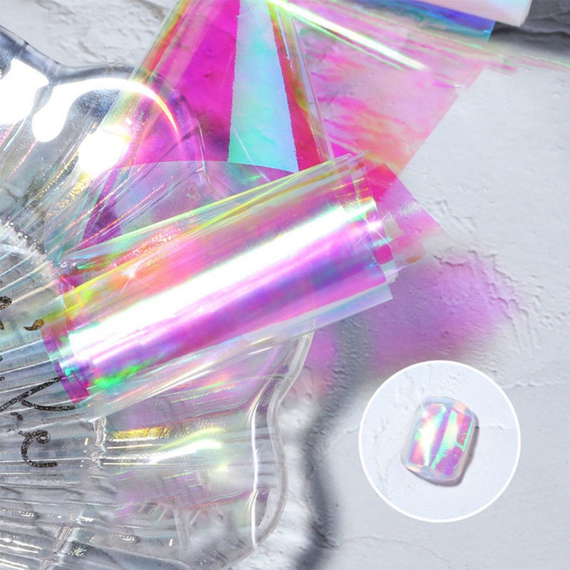 Nhãn Dán Trang Trí Móng Nghệ Thuật Mặt Kính Màu Gradient Lấp Lánh 10 Màu Sắc YOUYO