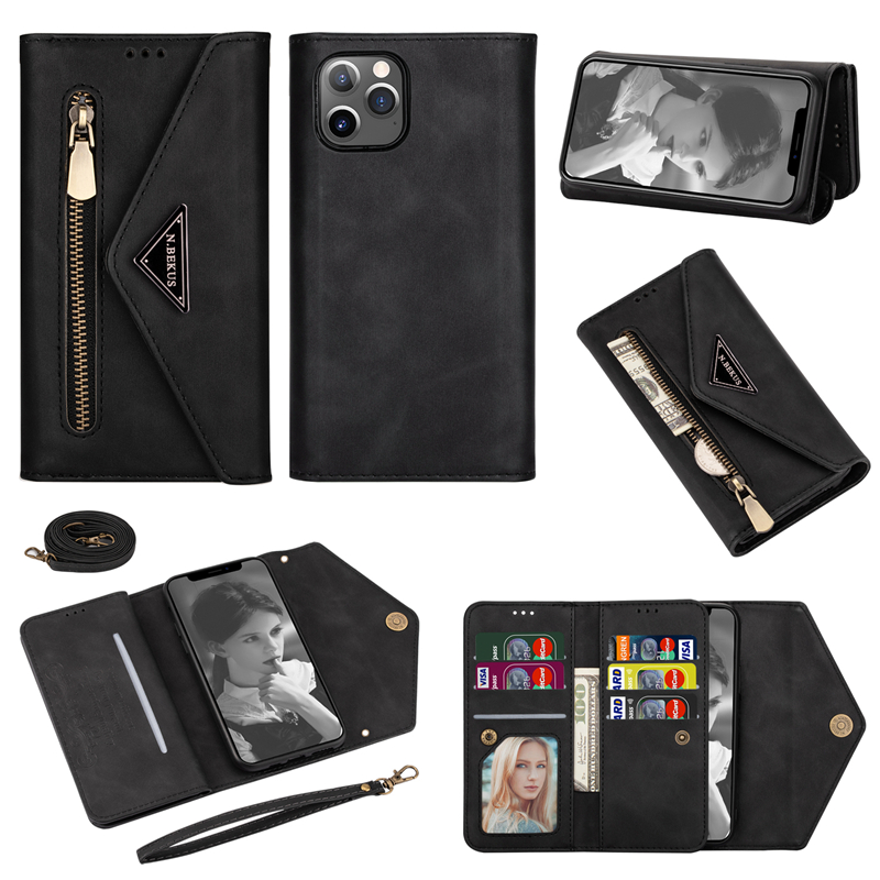 Samsung Note 20 10 Lite/A81 Pro/plus 10+ Note 9 8 Wallet Leather Case Flip Lady Lanyard Bracket Zipper Soft Cover Casing