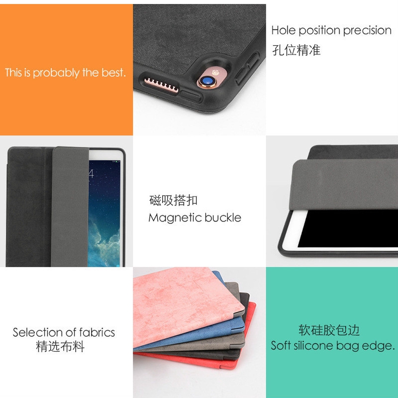 Bao da màu trơn có ngăn đựng bút cho IPad Pro 9.7 10.5 11 12.9 Inch 2018 Ipad Mini 123 4 Air 1 Air 2 | BigBuy360 - bigbuy360.vn