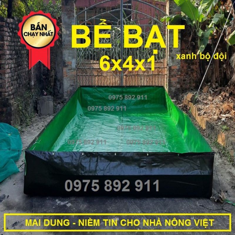 Bể bạt nuôi ốc ếch cá lươn 6x4x1 xanh bộ đội