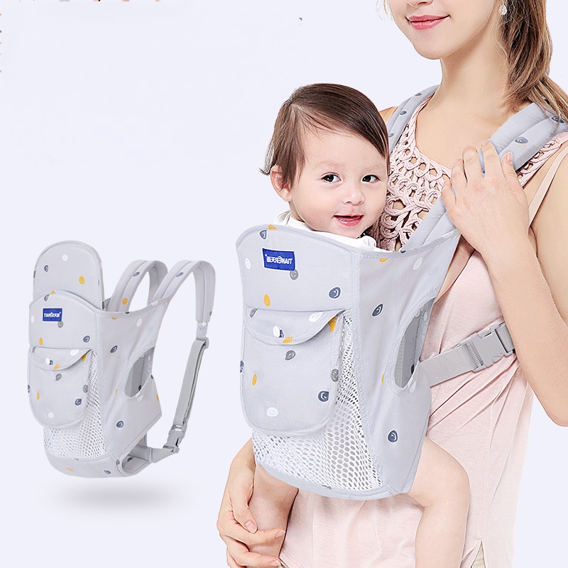 Địu em bé sơ sinh 4 tư thế có đỡ cổ Đai điệu đa năng cho bé mặt lưới thoáng gọn nhẹ,cho bé 3 - 36 tháng-[MY-TRBD-1/2]