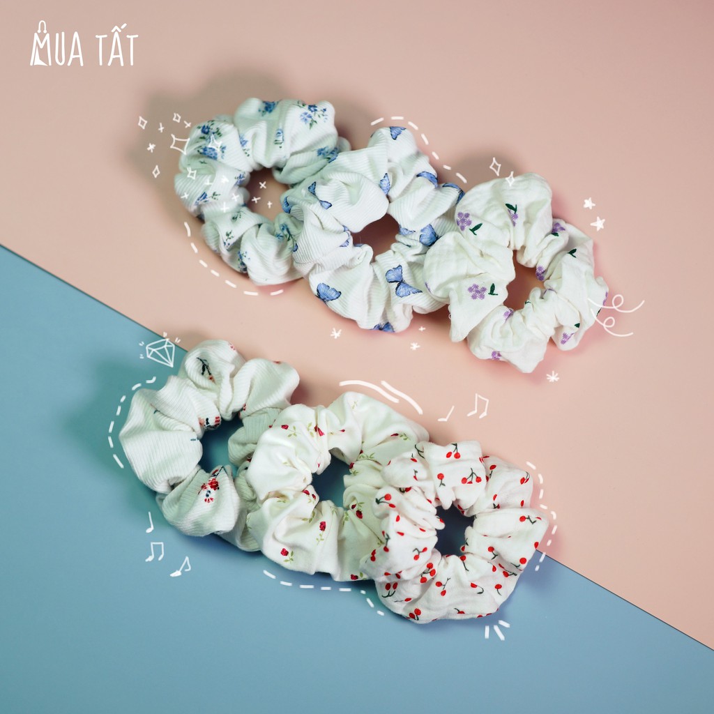 Cột tóc scrunchies họa tiết Mua Tất (muatatshop)