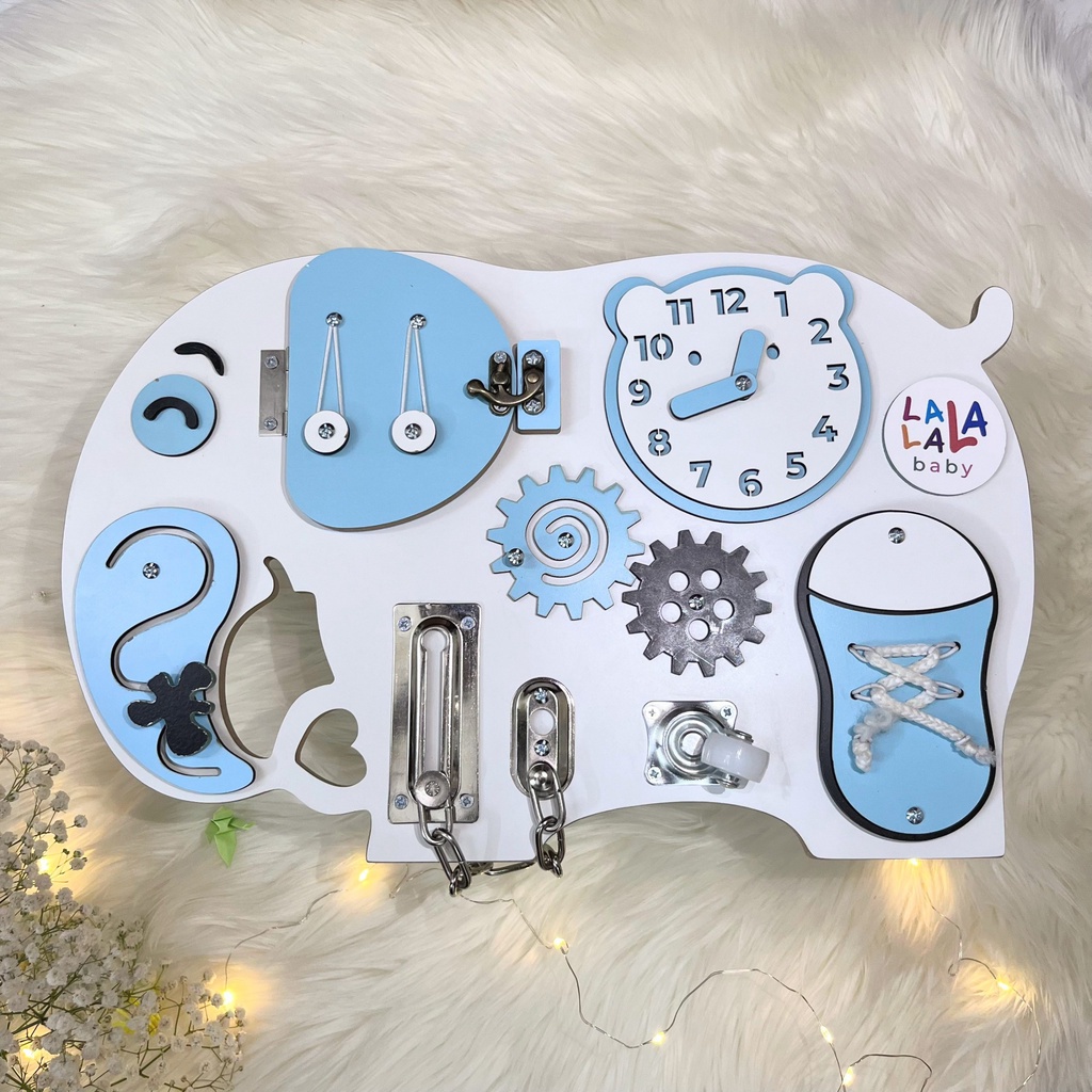 Bảng bận rộn - Busy board rèn luyện vận động tinh anh hình con vật đáng yêu thương hiệu Lalala baby .