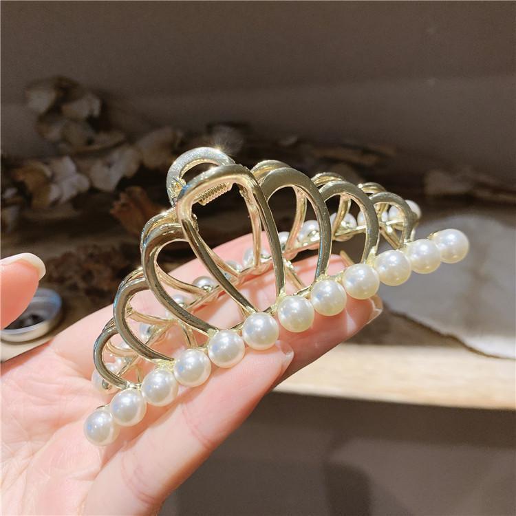 Kẹp tóc càng cua vương miện đính ngọc nữ tính Hàn quốc T8