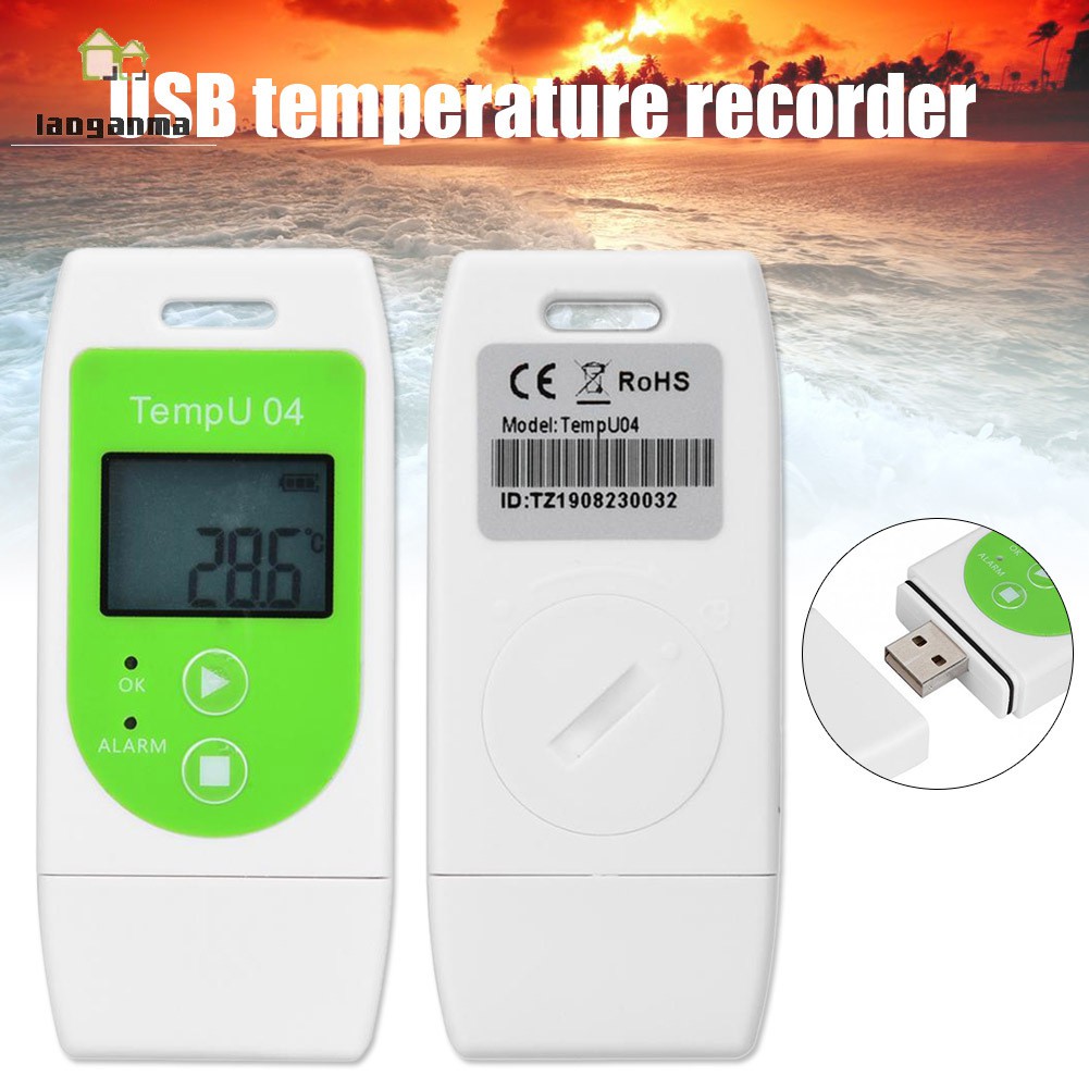 USB Temperature Humidity Recorder Temperature Data Logger Reusable Recording PDF CSV