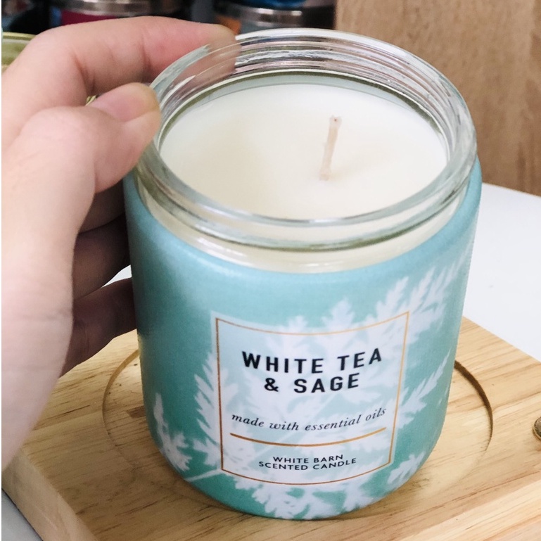 Nến thơm Bath & Body Works WHITE TEA & SAGE 1bấc 198g