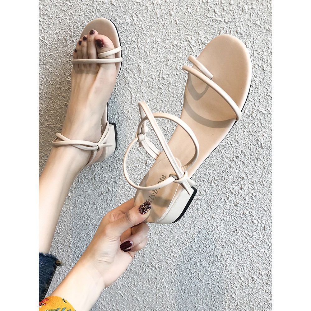 Giày Sandal cao 3cm đan dây (Order)