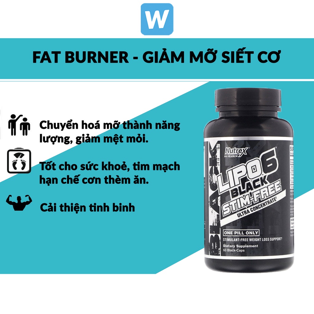 Viên Giảm Mỡ Nutrex Lipo6 Black Stim-Free 60 Viên