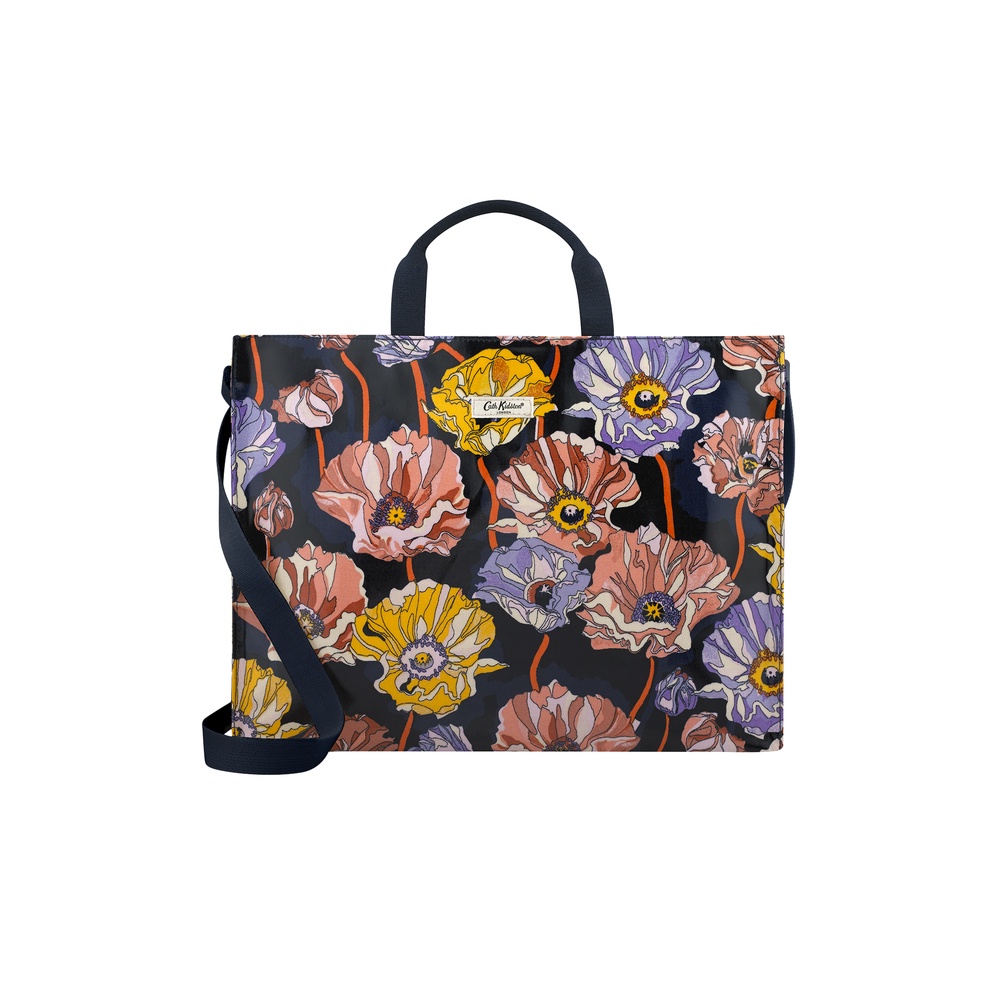 Cath Kidston - Túi đeo chéo/Strappy Carryall - Summer Poppy Midscale - Navy -1049077