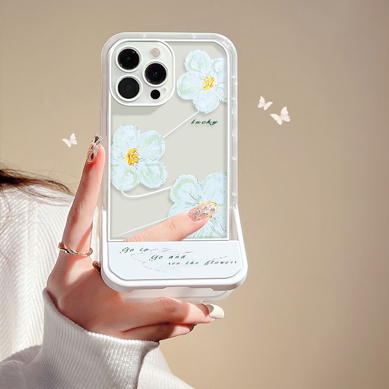 Ốp Điện Thoại Tpu Silicon Mềm Chống Sốc Hình Hoa Màu Trắng Trong Suốt IPhone 11 12 13 Pro MAX XR X XS MAX 6 6S 7 8 Plus