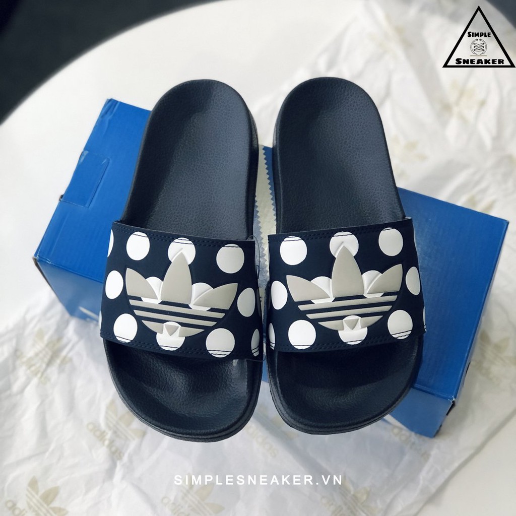 Dép Nữ Adidas Adilette Lite Slides FREESHIPHàng Chính Hãng - Dép Quai Ngang Thời Trang Adidas Chấm Bi - Simple Sneaker