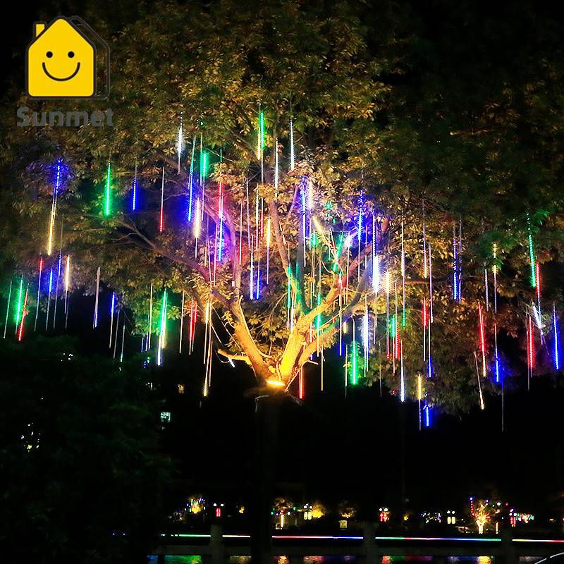 Đèn  Trang Trí Thả Sao Băng 8 Ống Trang Trí Noel, Dây Led Trang Trí ngoài Trời