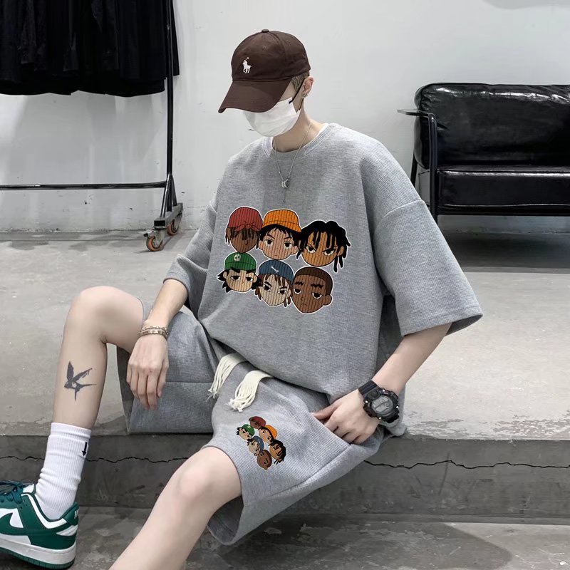 Set Áo Thun Tay Lỡ + Quần Short Thời Trang Mùa Hè Mới Size M-3XL