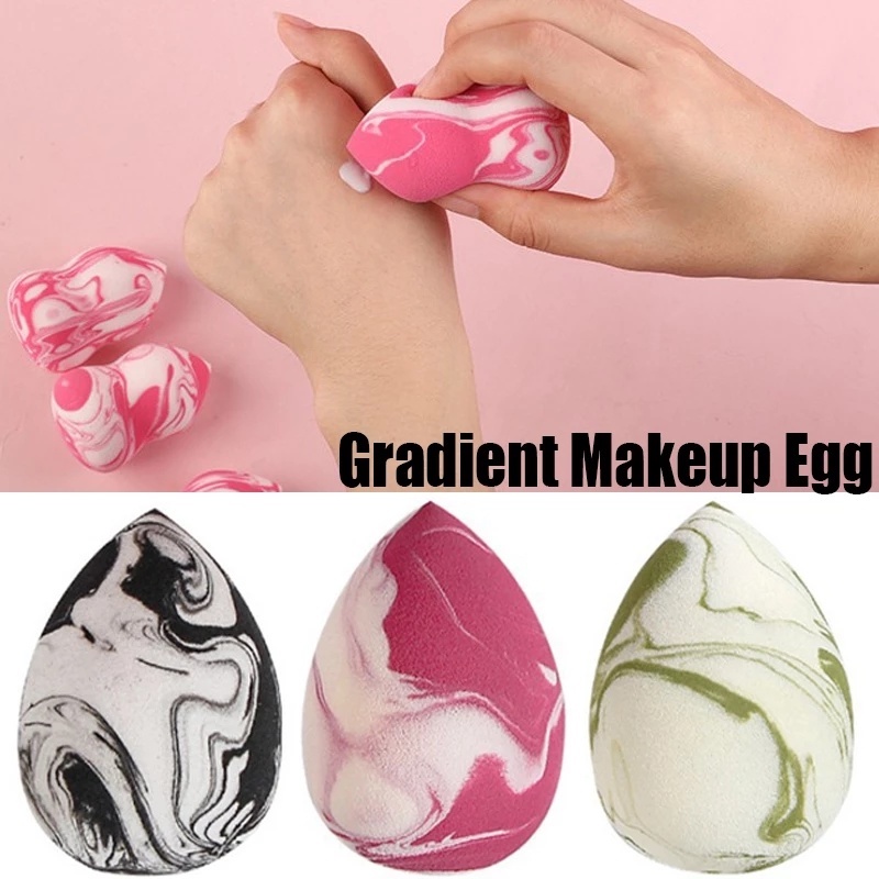[Hàng mới về] Mút tán kem nền bằng latex họa tiết đá cẩm thạch / gradient màu sắc ngẫu nhiên chất lượng cao