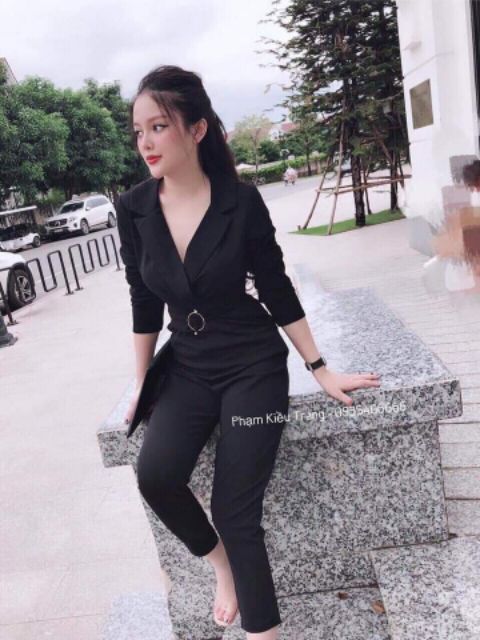 JUM DÀI  CỔ VEST KÈM ĐAI  SANG CHẢNH