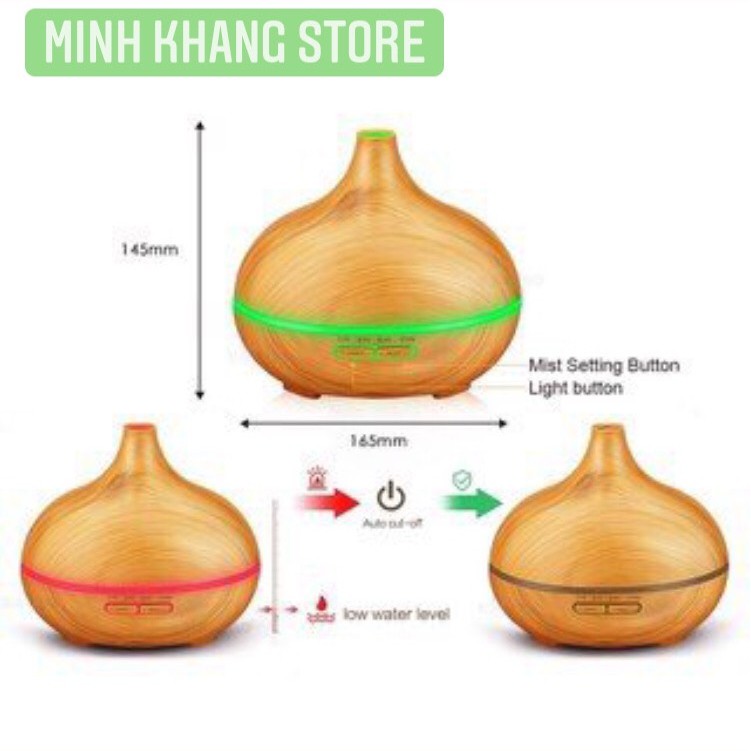 Đèn Xông Tinh Dầu BIngo-Vân Gỗ+Combo Tinh Dầu Sả Chanh