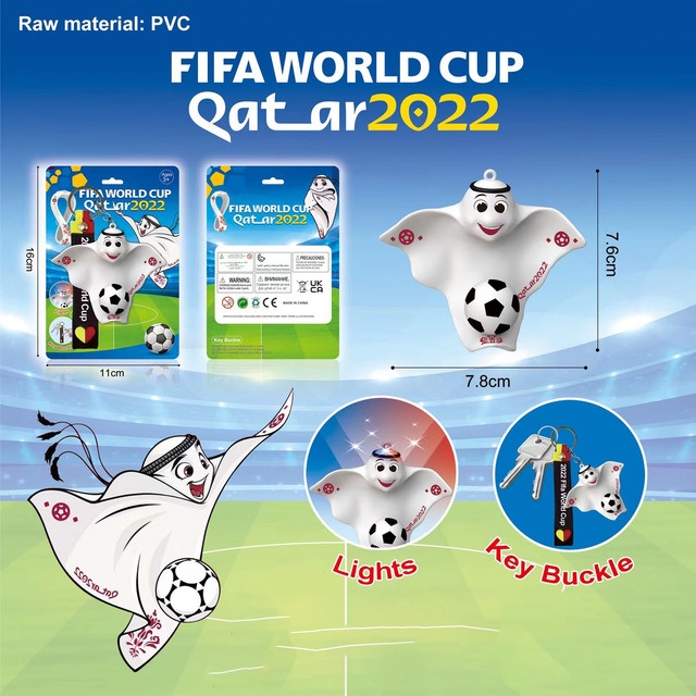 Móc Khóa Hình Quả Bóng World Cup 2022 Có Đèn Dễ Thương