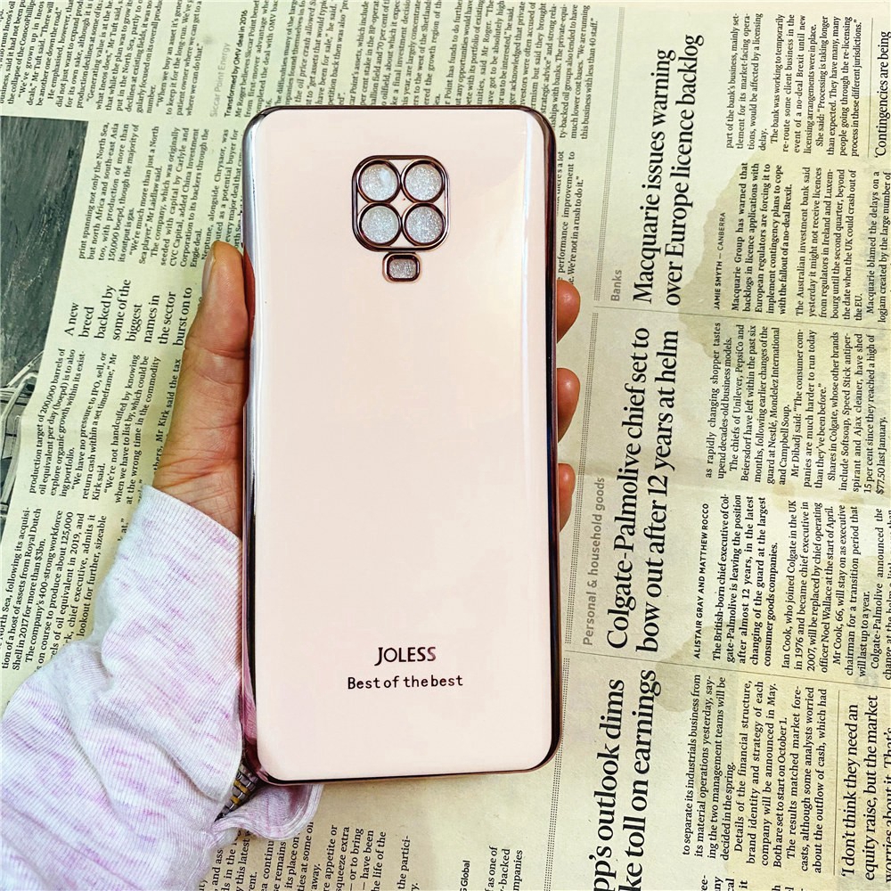 Ốp điện thoại TPU silicon mềm mạ laser lấp lánh 6D sang trọng cho Xiaomi Redmi Note 9S
