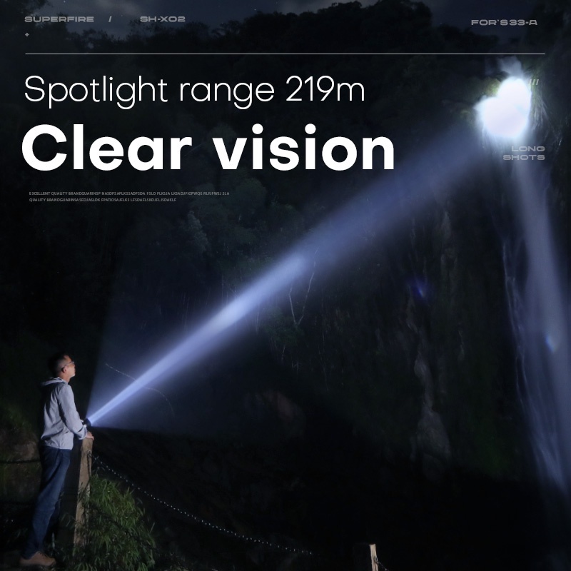 Đèn pin SUPERFIRE S33-A siêu sáng cầm tay đa năng tiện lợi