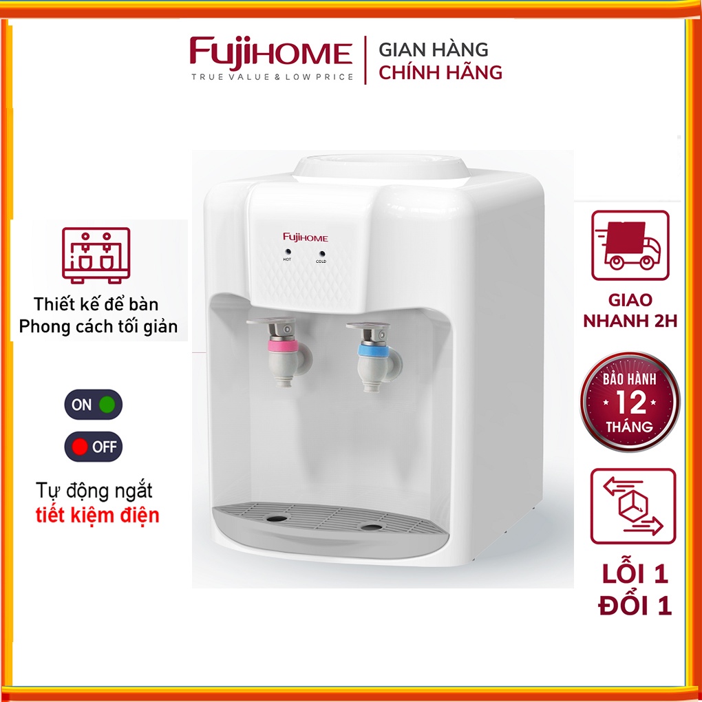 Cây nước nóng lạnh mini để bàn nhập khẩu Nhật Bản FUJIHOME WD5510E, máy nước uống nóng lạnh tự động ngắt tiết kiệm điện