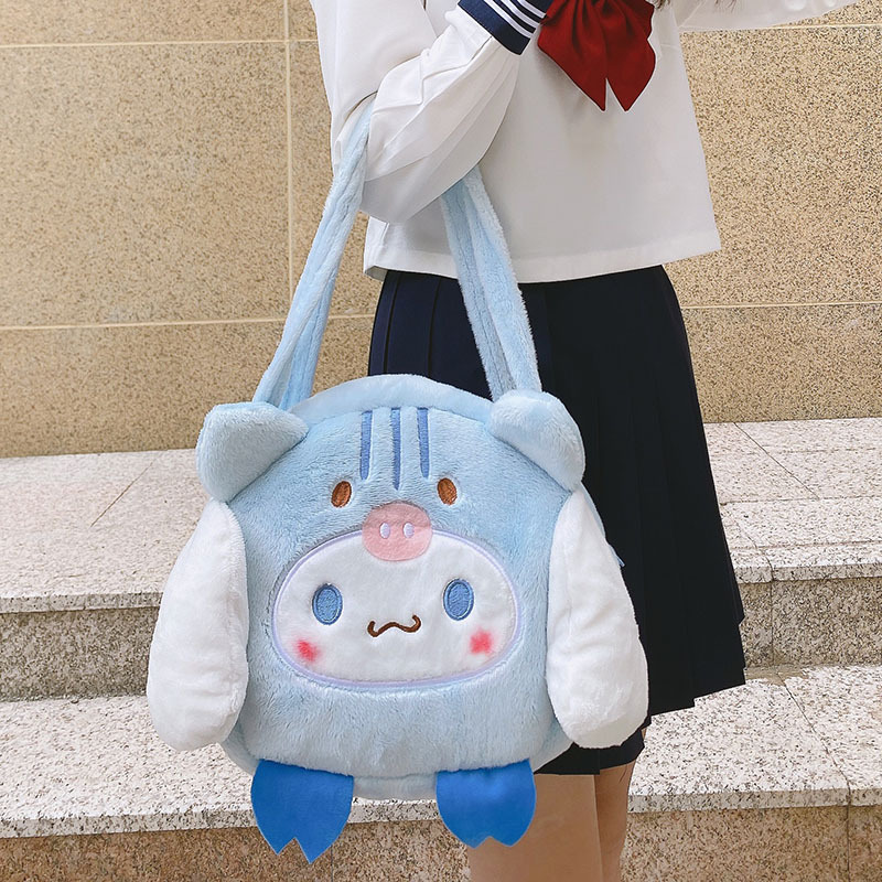 Kuromi Uniform Handbag  Shoulder Bag  Japanese Style Cute Penguin Plush Studnet Cartoon Cinnamoroll