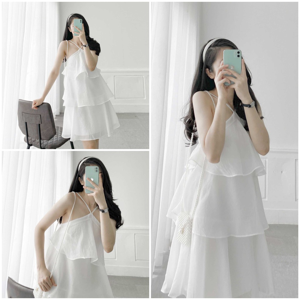 Đầm voan hai dây 3 tầng ullzang thời trang nữ VM Shop 21VD05KI0602