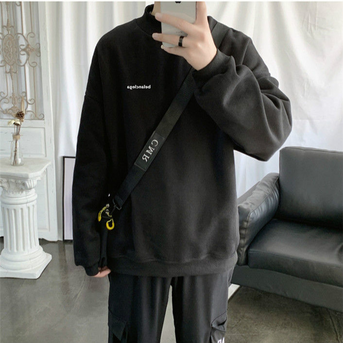 Áo Sweater Cổ Cao Dáng Rộng Thời Trang Thu Đông Dành Cho Nam Giới