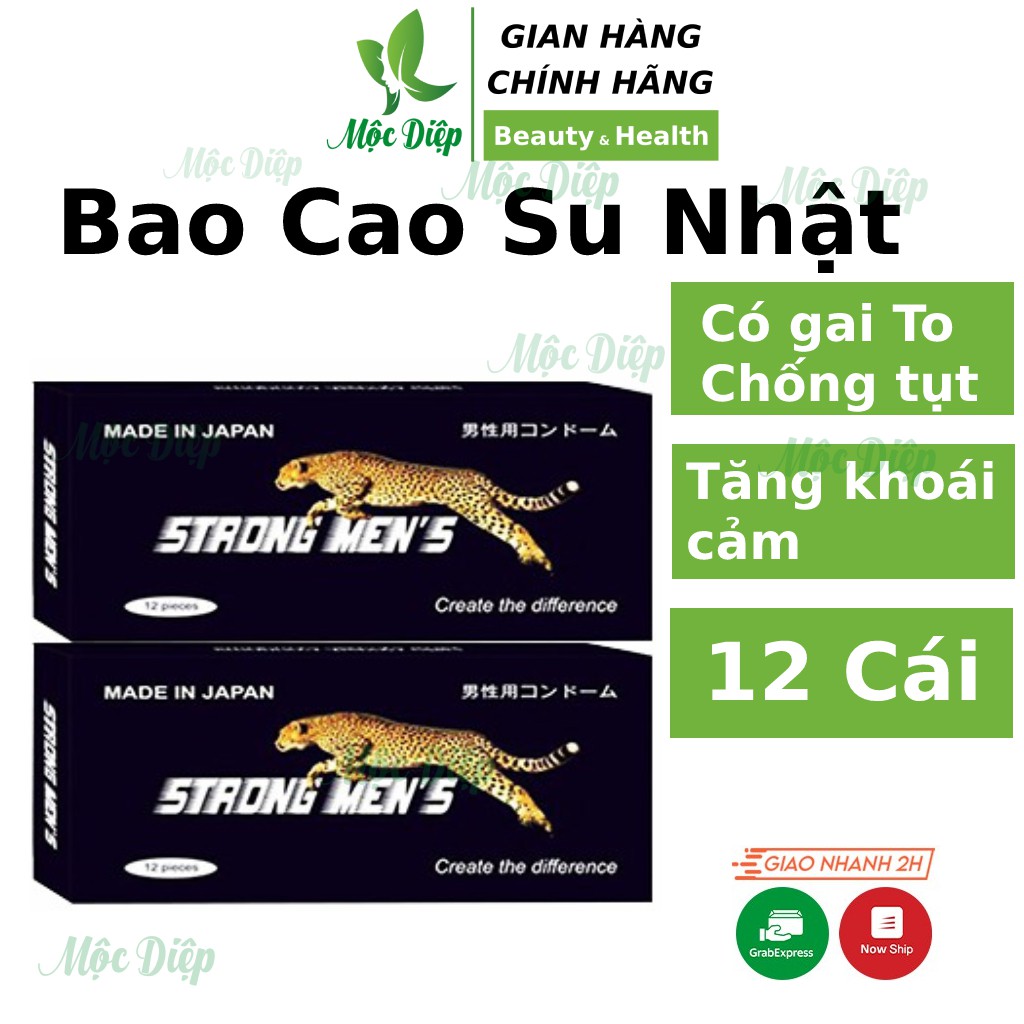 [Có che tên] Bao cao su ❤️CHÍNH HÃNG Strong Men's ❤️ôm sát chống tụt, kéo dài thời gian, có gai Mộc Diệp