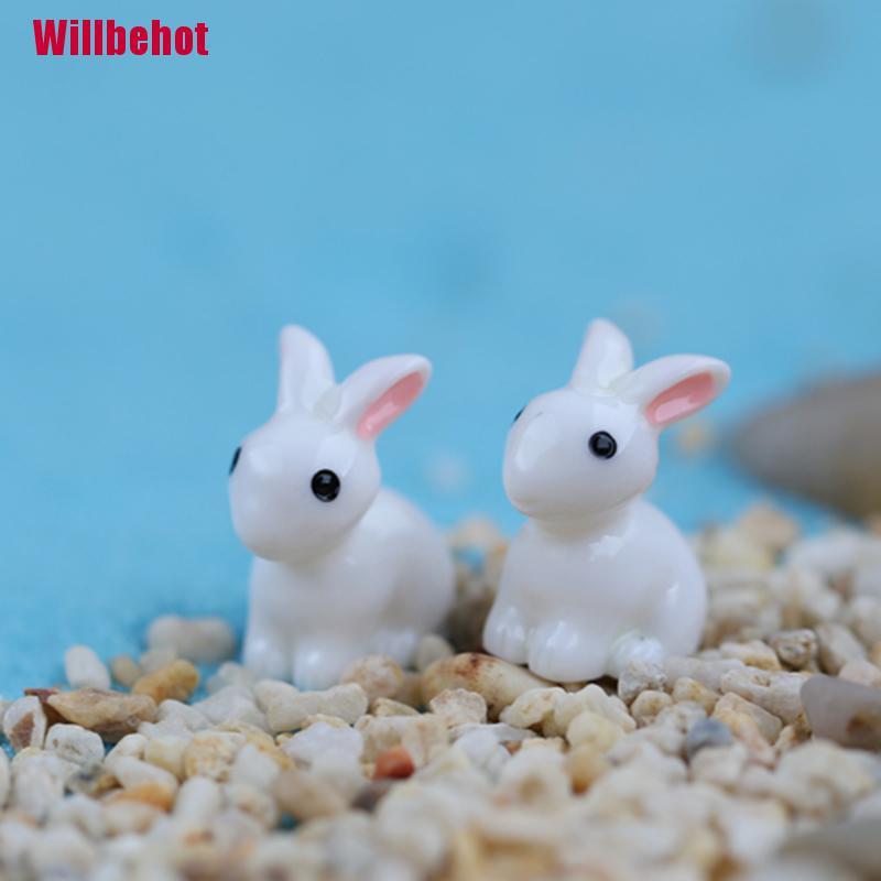 Bộ 2 Bức Tượng Thỏ Mini Trang Trí Sân Vườn
