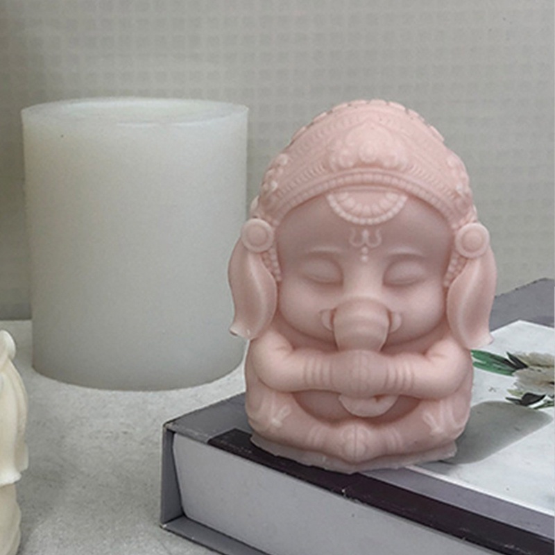 Khuôn Silicone Tạo Hình Làm Xà Phòng / Nến Hình Hindu Ganesh 3D DIY
