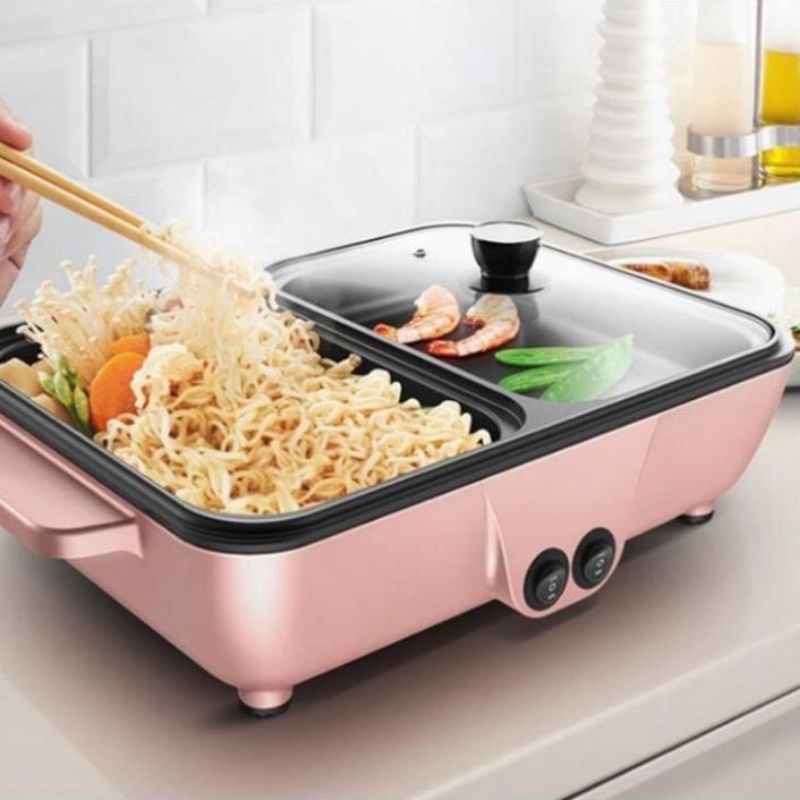 Nồi Lẩu Kiêm Nướng 🥘 2in1 Mini Hàn Quốc🥘 Bếp Lẩu Nướng Đa Năng Cao Cấp