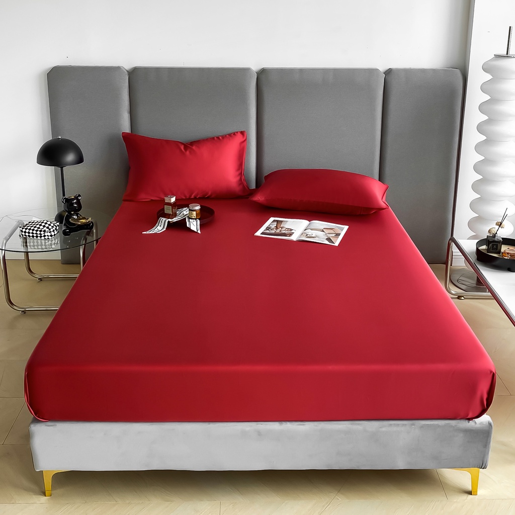 Bộ ga gối tencell 60s mềm mịn mát lạnh dành cho mùa hè-chất lụa siêu thoáng mát, miễn phí bo chun