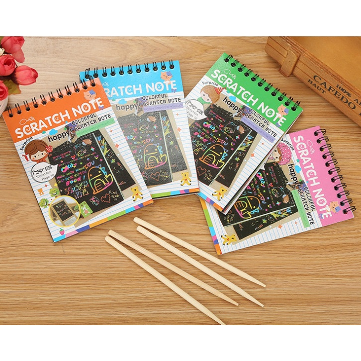 Sổ cào cầu vồng Scratch Note khổ A4 - Sổ Than Ma Thuật