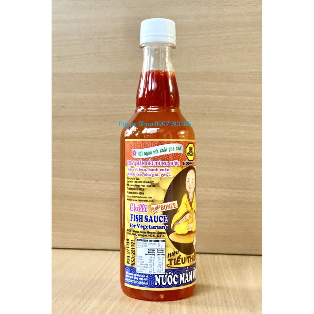 Combo 6 Chai Nước Mắm Ớt Chay Pha Sẵn Hồng Đức 500 ml x 6