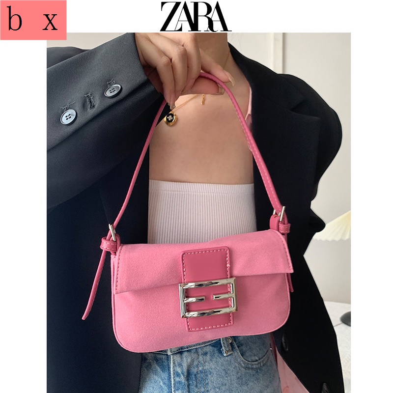 Túi Xách ZARA Kẹp Nách Màu Hồng Thời Trang Mùa Hè Cho Nữ