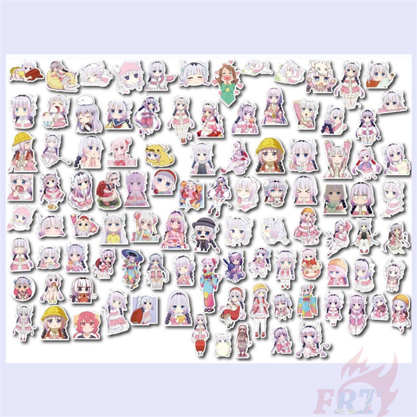 Bộ 90 Cái ☆ Hình Dán Mini Hình Rồng Hầu Gái Của Miss Kobayashi ☆ Sticker Dán Tường Chống Thấm Nước Họa Tiết Graffiti Hợp Thời Trang