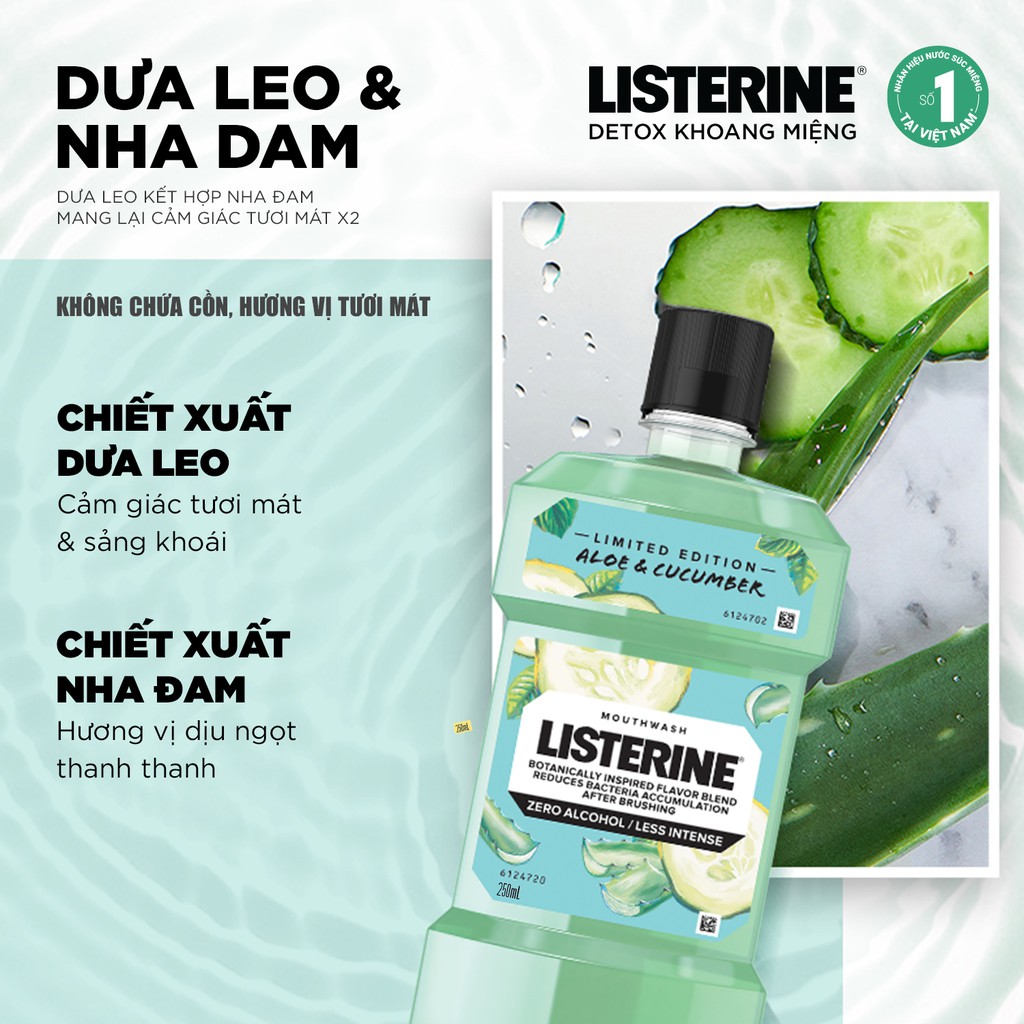 Nước Súc Miệng Vị Trái Cây Tự Nhiên Listerine 250ml/Chai (Phiên Bản Giới Hạn)