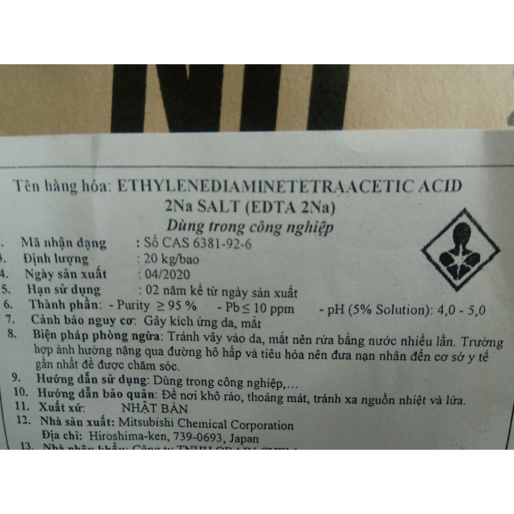 Chất ổn định EDTA.2Na - 1kg.