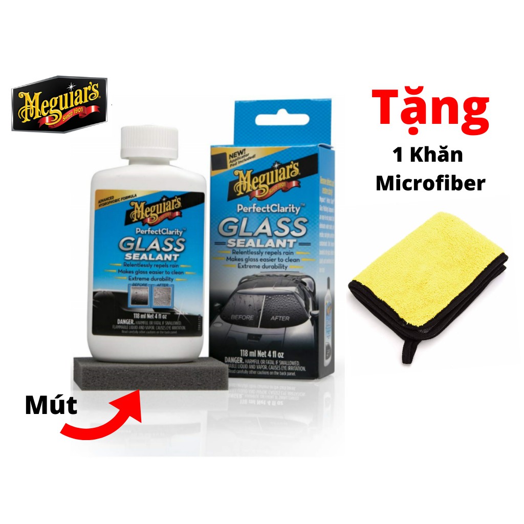 Chai Xịt Lớp phủ bảo vệ kính xe tạo hiệu ứng lá sen Meguiar's Perfect Clarity Glass Sealant - G8504 