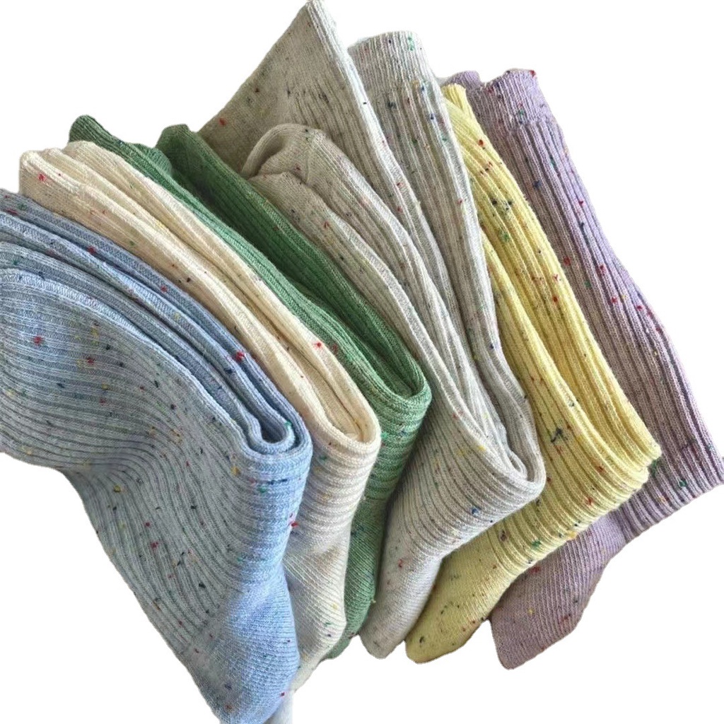 Vớ Cổ Trung Họa Tiết Kẻ Sọc Đơn Giản Dễ Thương Cho Nữ