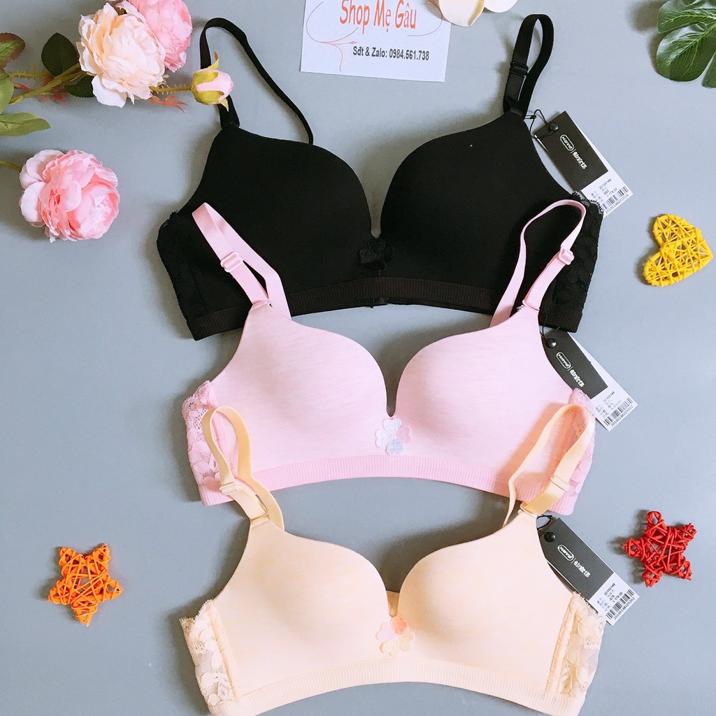 Áo lót su trơn không gọng mút mỏng quai pha ren, đủ size 32 34 36 38 cho các nàng lựa chọn nhé_𝐀𝟐𝟐