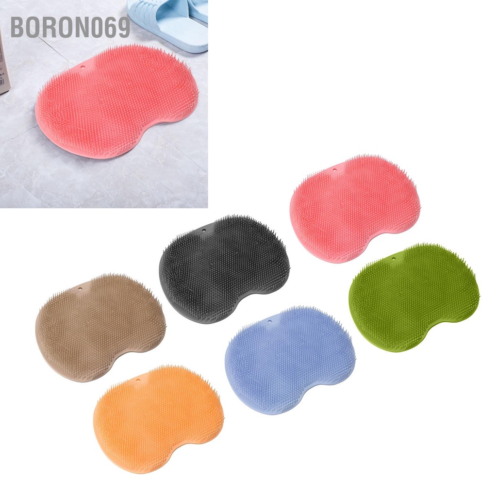 Boron069 Đệm mát xa chân trong phòng tắm TPE chà có thể treo tường Thảm với cốc hút