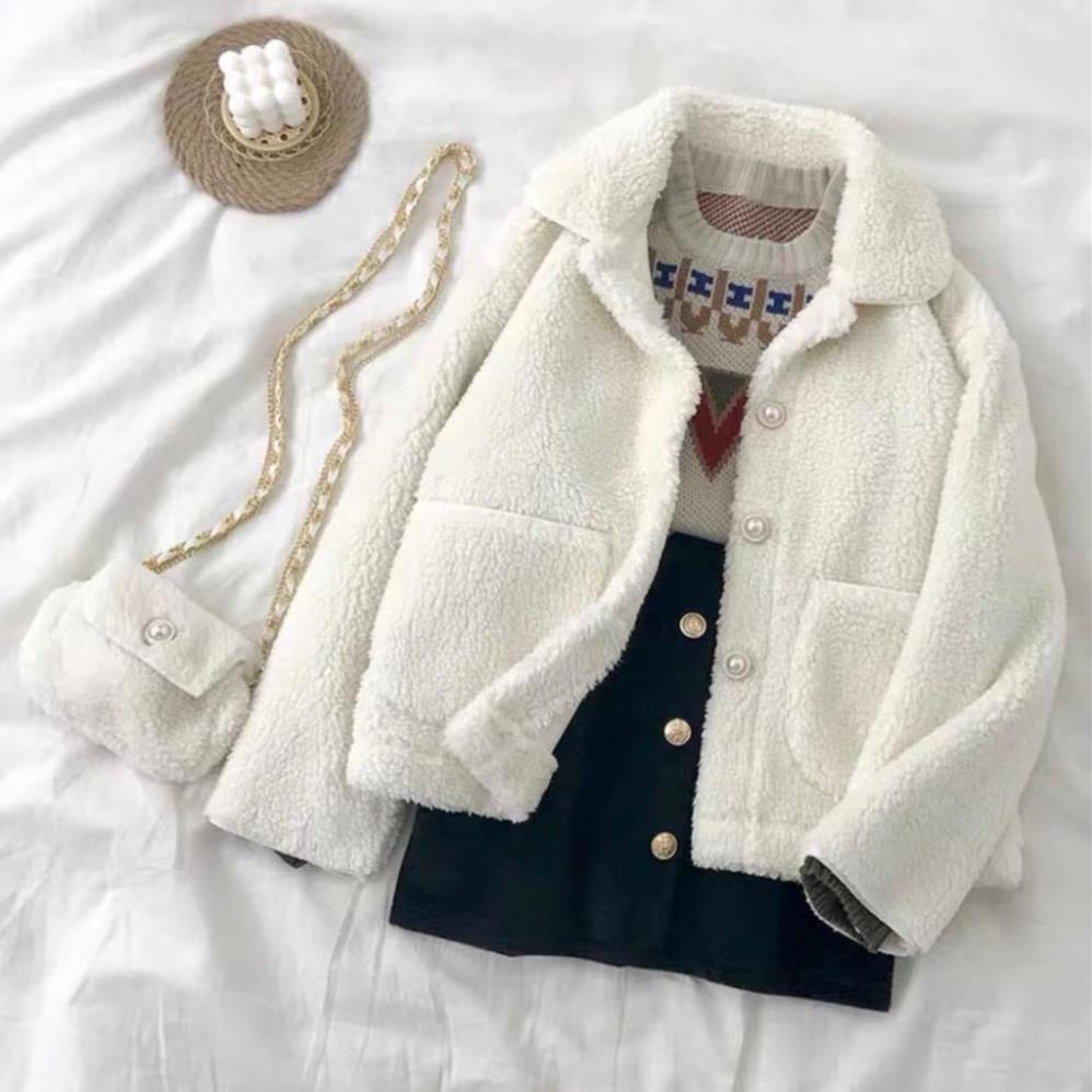 Set áo khoác lông kèm túi Phong cách Hàn Quốc MaiRin Fashion CD148 | BigBuy360 - bigbuy360.vn