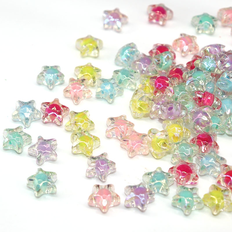 Set 30 hạt ngôi sao nhựa acrylic 10mm dành cho làm đồ trang sức thủ công