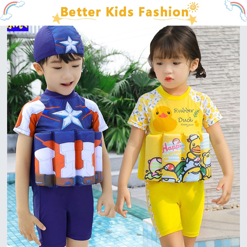 Áo Phao Bơi Một Mảnh Khô Nhanh Dành Cho Bé Trai Gái 4-9 Tuổi