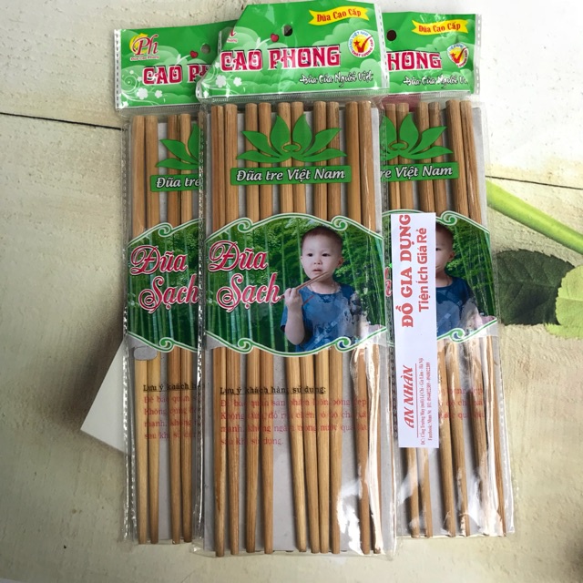 Vỉ 10 Đôi Đũa Tre Chất Lượng Cao Hàng Việt Nam - HOT DEAL