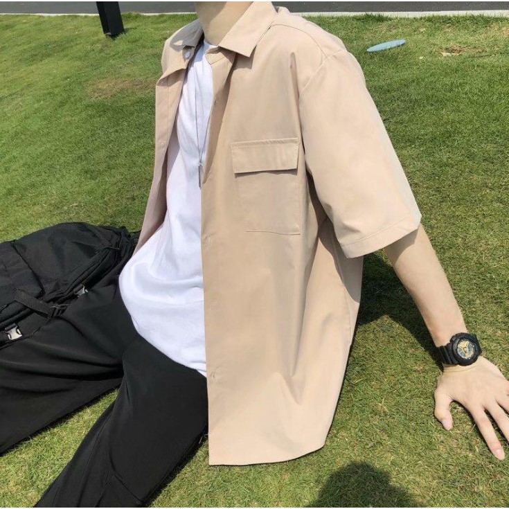 Áo sơ mi ngắn tay nhiều màu unisex siêu hot - A6 | BigBuy360 - bigbuy360.vn