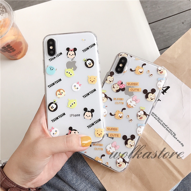 Ốp điện thoại từ nhựa dẻo trong suốt in hoạt hình disney xinh xắn cho iPhone 12mini 12 Pro Max 5 5s 6s 6 7 8 Plus X XS Max XR