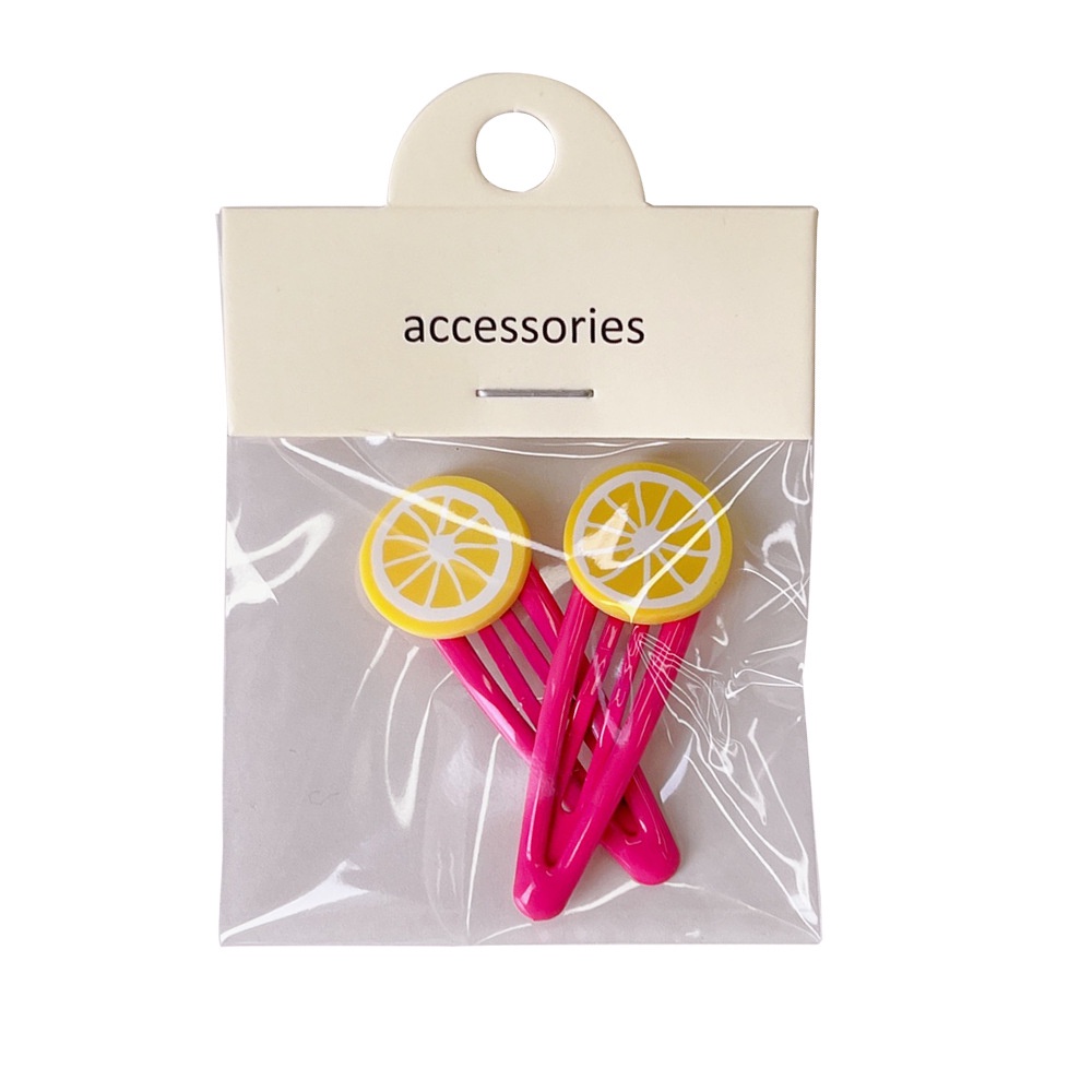 Set 2 Kẹp Tóc Hình Trái Táo Dưa Hấu Dễ Thương Cho Bé Gái