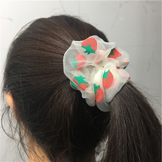 [HOT TRENT] Cột Tóc Scrunchies Dâu Tây Dễ Thương